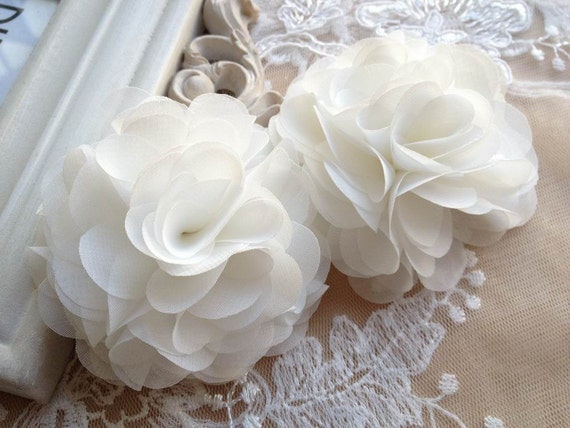 Apliques de roseta 3D de flores de tela blanca para bolso, zapatos,  accesorios de vestido, suministros nupciales DIY -  España