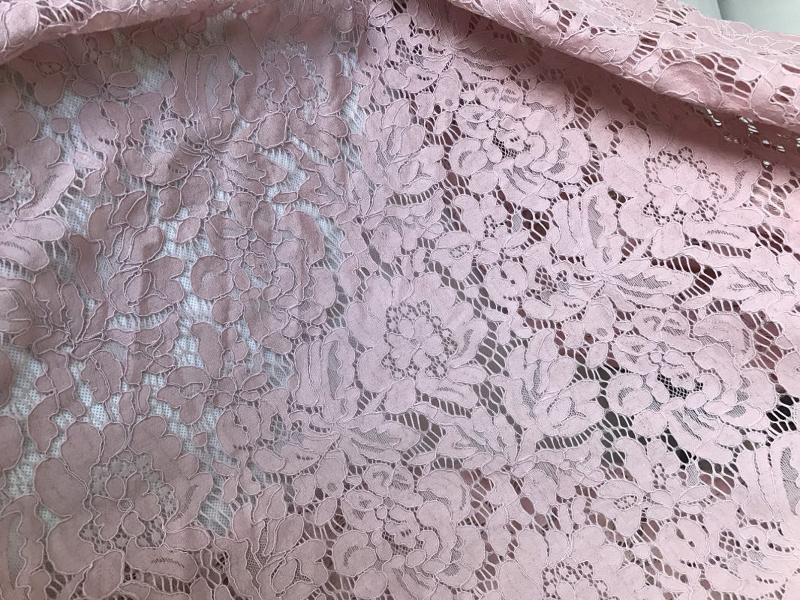 Vintage Pink Bridal Wedding Corded Eyelash Fabric Scalloped - Etsy