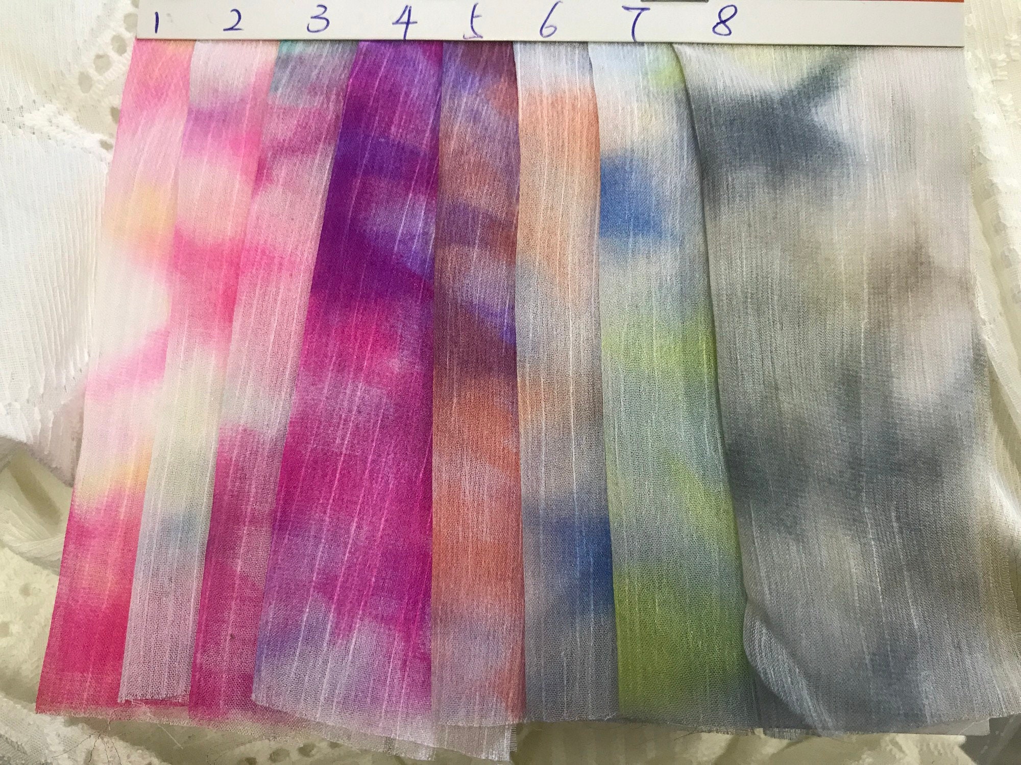 Silk Fabric Sheer Tie Dye Silk Lace Fabric for Prom Dress Etsy