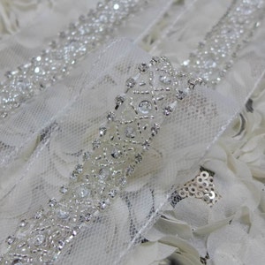 ONE Yard glänzend Strass Perlenbesatz für Braut Schärpe, Hochzeit Gürtel, Hochzeitskleid, Schmuck oder Mode-Design