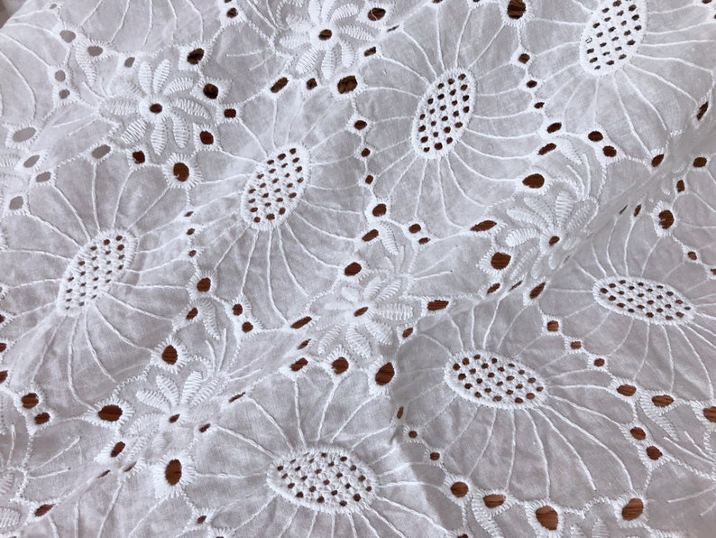 Cotton Fabric off White Eyelet Fabric by the Yard Eyelet - Etsy