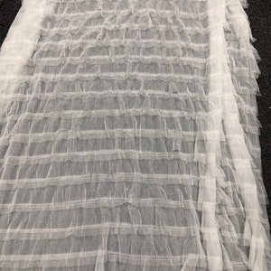 3D Ruffle Fabric, Light Yellow Pleated Fabric, Wedding Haute Couture ...