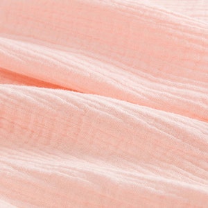 Pink Muslin Fabric, Double Layered Gauze Muslin Fabric, 100% Cotton Crepe Fabric, Kids Fabric, Sewing Fabric