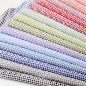 Tela de cuadros suaves en 17 colores, mezcla de poliéster y algodón a cuadros vichy pequeños para ropa de muñecas, pantalones, blusas, acolchados y vestidos de tartán.