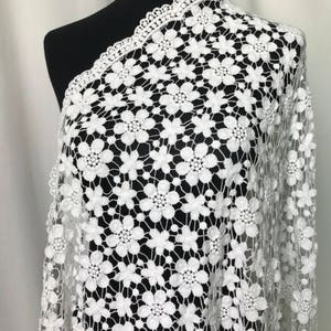 Retro crochet hollowed fabric off white cotton guipure lace fabric by the yard