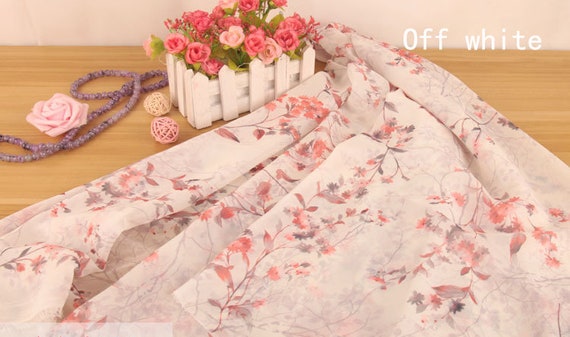 Soft Floral Printed Chiffon Fabric 59 Wide Polyester Chiffon