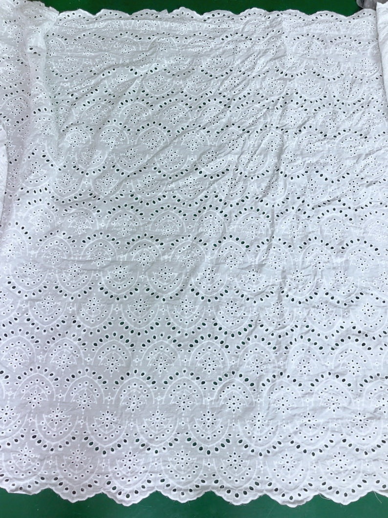 Eyelet Fabric by the Yard 100 Cotton Lace Fabric off White Etsy