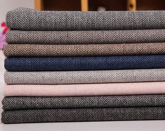 Tweed Fabric, Houndstooth Pattern Design, Pink / Dark Gray /Brown / Navy Blue Woolen Fabric,  Suit Fabric, Faux Wool Fabric, Coat Fabric