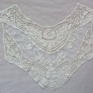 Beige lace collar, cotton lace collar, vintage style lace collar applique