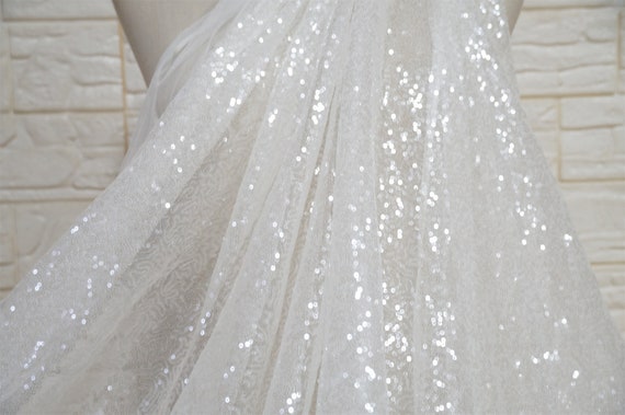 Telas Para Vestidos Originales Tela De Tul Con Lentejuelas 1m X