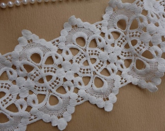 Cotton Lace Trim, Off White Crochet Cotton Lace, Retro Hollowed-out Lace Trim 4.17" wide Lace one yard