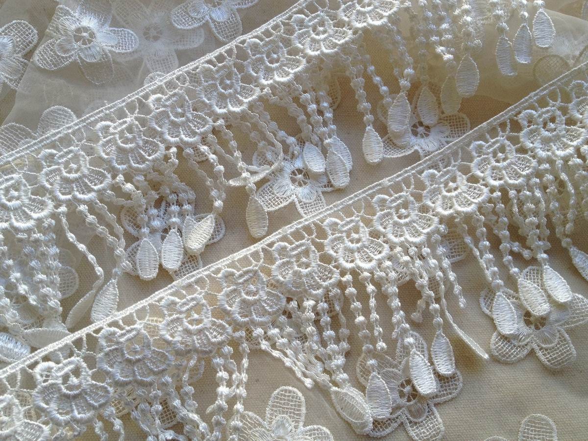 Chic Venice Lace Teardrop Trim in White for DIY Wedding | Etsy