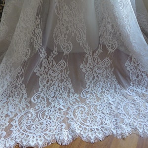 Elegant Chantilly Fabric off White Floral Lace Eyelash Trim Edging ...