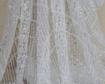 Perles élégantes, perles festonnées, tulle transparent, dentelle pour haut de mariée, boléro de mariage en dentelle, robe de soirée
