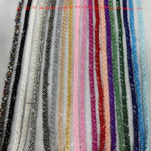 Exquisite Beaded Trim 0.2 Wide Wedding Beaded Lace for Gown Straps, Headbands, Sashes Belt or Cake decoration 20 colors image 3