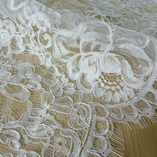 Off White Chantilly Lace Fabric Bridal Chantilly Lace Retro | Etsy