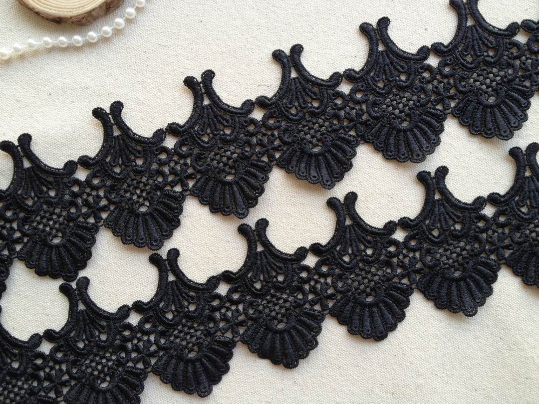 Gorgeous Black Venise Lace Trim Vintage Victorian Lace for Black Bridal ...