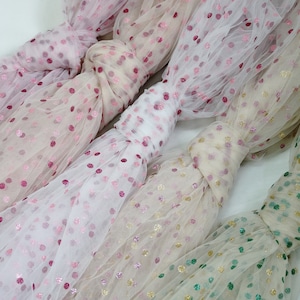 Glitter Dotted Tulle Lace Exquisite Polka Dot Soft Tulle Fabric for Tutu&#39;s Dress, Flower Girl Dress, Party Dress