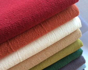 28 Colors - Cotton Linen Crepe Fabric, Comfortable Linen Fabric for Table Runner, Pillows, Lining Fabric, Decorative Fabric