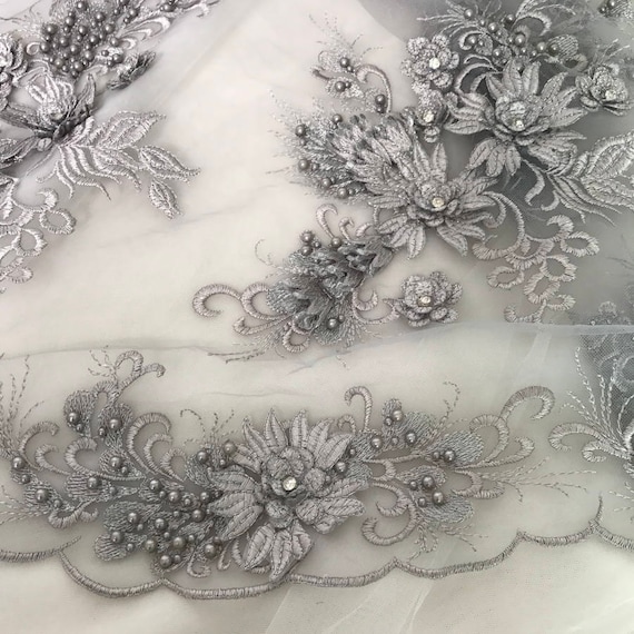 Perles épais dentelle Applique tissus épais Perles avec strass en gris pour le Costume de mariée Robes de mariée, appliqués, design a7f027 Perles épais dentelle Applique tissus épais Perles avec strass en gris pour le Costume de mariée Robes de mariée, appliqués, design a7f027