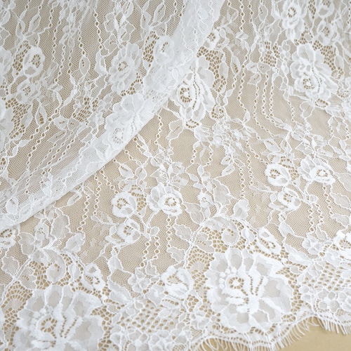 Chantilly Lace Fabric Scalloped off White Bridal Gown Fabric - Etsy