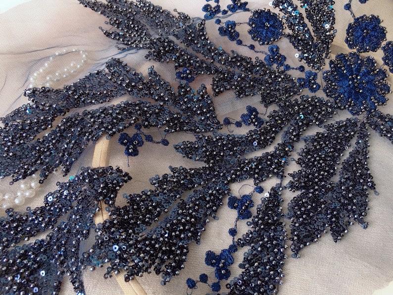 Navy/White Beaded One Piece