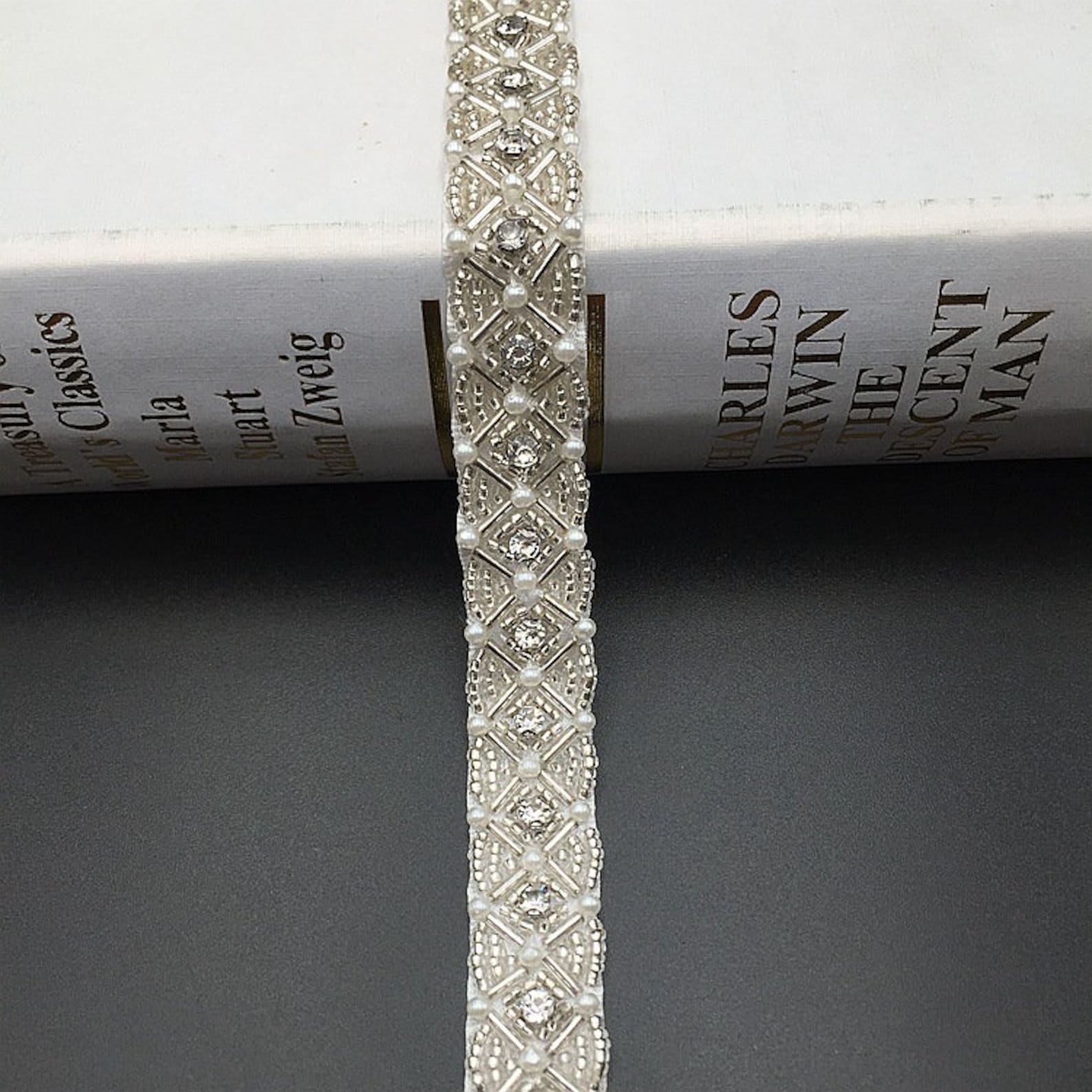 Bridal Beaded Trim Bead Lace Trim Beaded Trim Veil Wedding Etsy