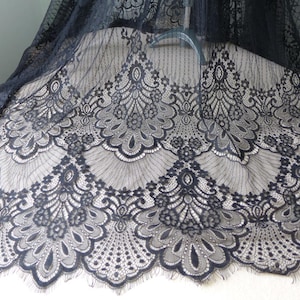 NEW Chantilly Lace Fabric Vintage Scalloped Eyelash Trim Fabric Fancy Wedding Dress Women Shawl Lace Fabric