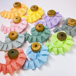 4cm Wide Plaid Pleated Ruffled Lace Trim, Colorful Gingham Sewing Trim, Pleated Shirt Edging Decoration Lace Trim Ribbon