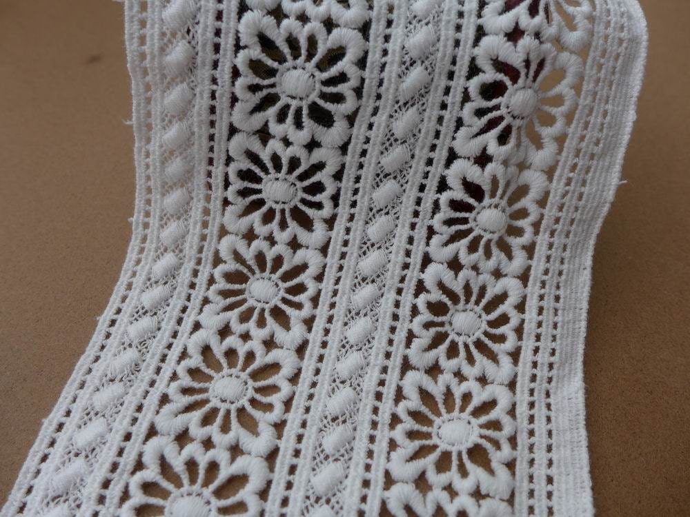 White Cotton Lace Trim Embroidered Hollowed-out Lace Fabric - Etsy