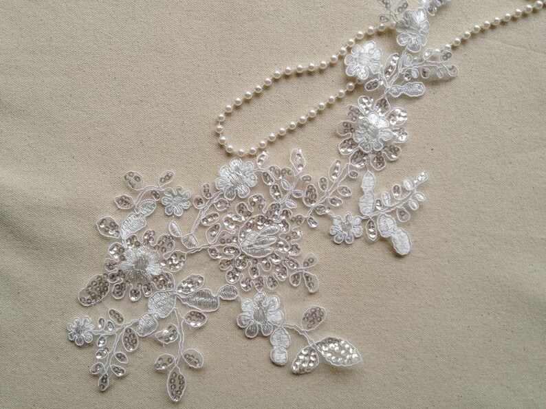 bridal lace applique ivory