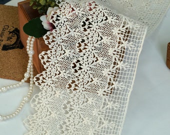 Cotton Vintage Lace Trim Ribbon - 18 Yards Assorted Scalloped Edge Crochet Lace For DIY Wedding, Crafts, Sewing