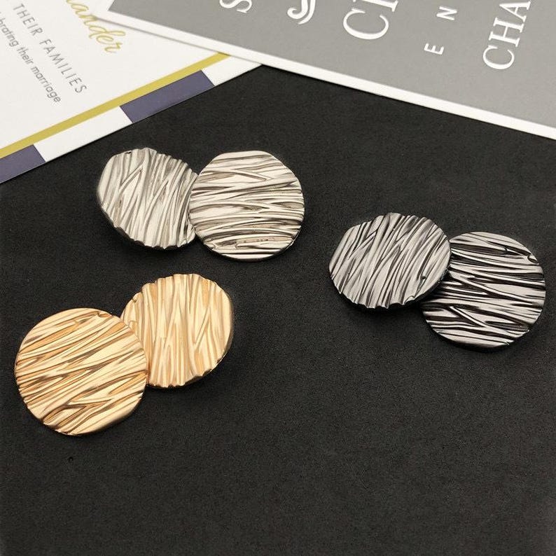 Vertically Buttons Vertical Round Metal Buttons, Wavy Buttons, Coat Buttons, Jacket ...