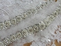 Stunning Ivory Pearl and Rhinestone Beaded Trim with Sequins for Bridal Gowns, Belt, Headbands