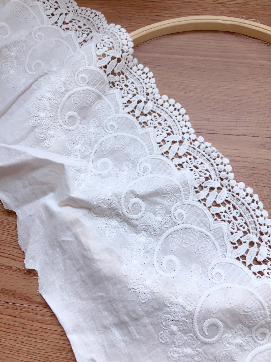 Off White Cotton Scalloped Lace for Boho Dress Lace Curtains - Etsy