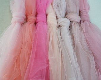Soft Tulle Fabric Illusion Nylon Tulle Lace for Veils, Birdcage Veils, Gowns, Tutu dress, Party Decoration - Choose Color