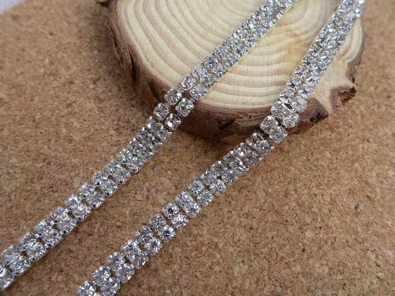 8MM Rhinestone Chain Crystal Rhinestone Trim for Bridal Etsy