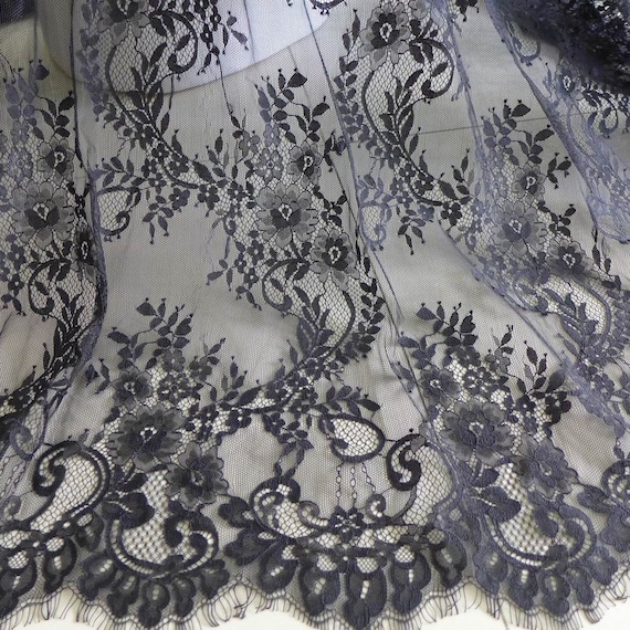 Vintage black lace fabric new arrivals