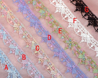 Lace trim, Colorful Sewing Lace, Venice Guipure Lace for Bridal veil, Lace choker, Lace Garter or Headbands