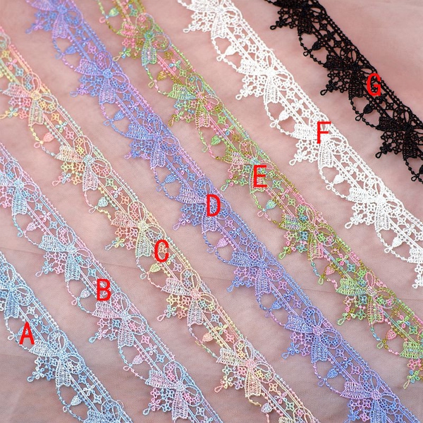 Lace trim, Colorful Sewing Lace, Venice Guipure Lace for Bridal veil, Lace choker, Lace Garter or Headbands