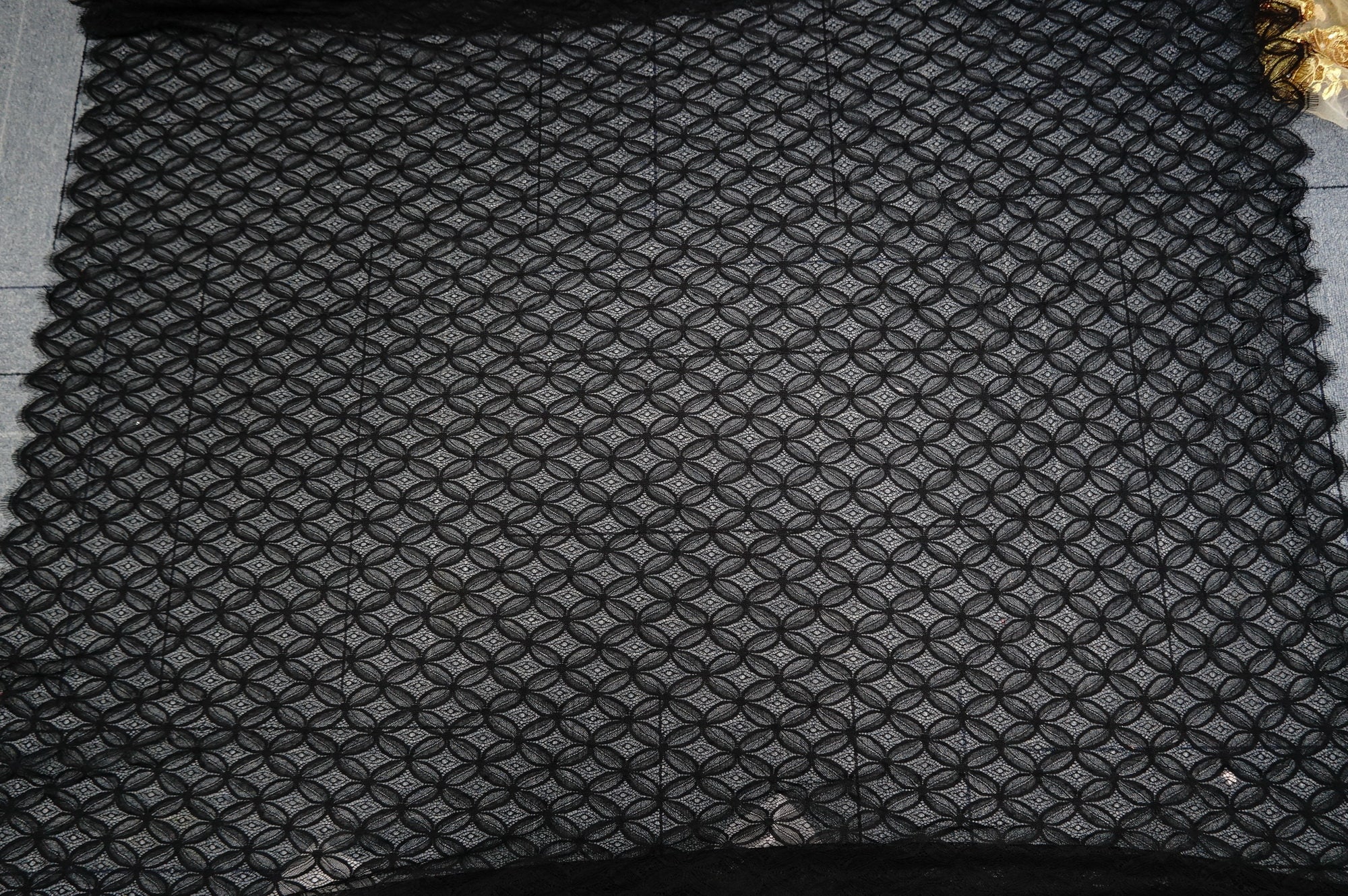 3 Meter schwarz / aus weiß Chantilly Spitze Stoff mit Kreis | Etsy