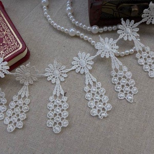2.2" Off white Venice Lace with Pendant for Dresses, Weddings, Belly Dance Costumes