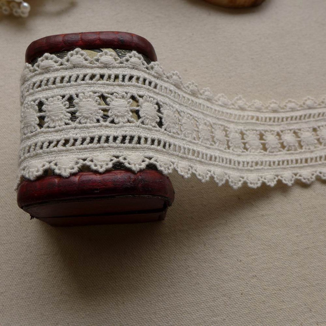Antique Cotton Lace Trim Beige Lace Trim Embroidery Lace Etsy