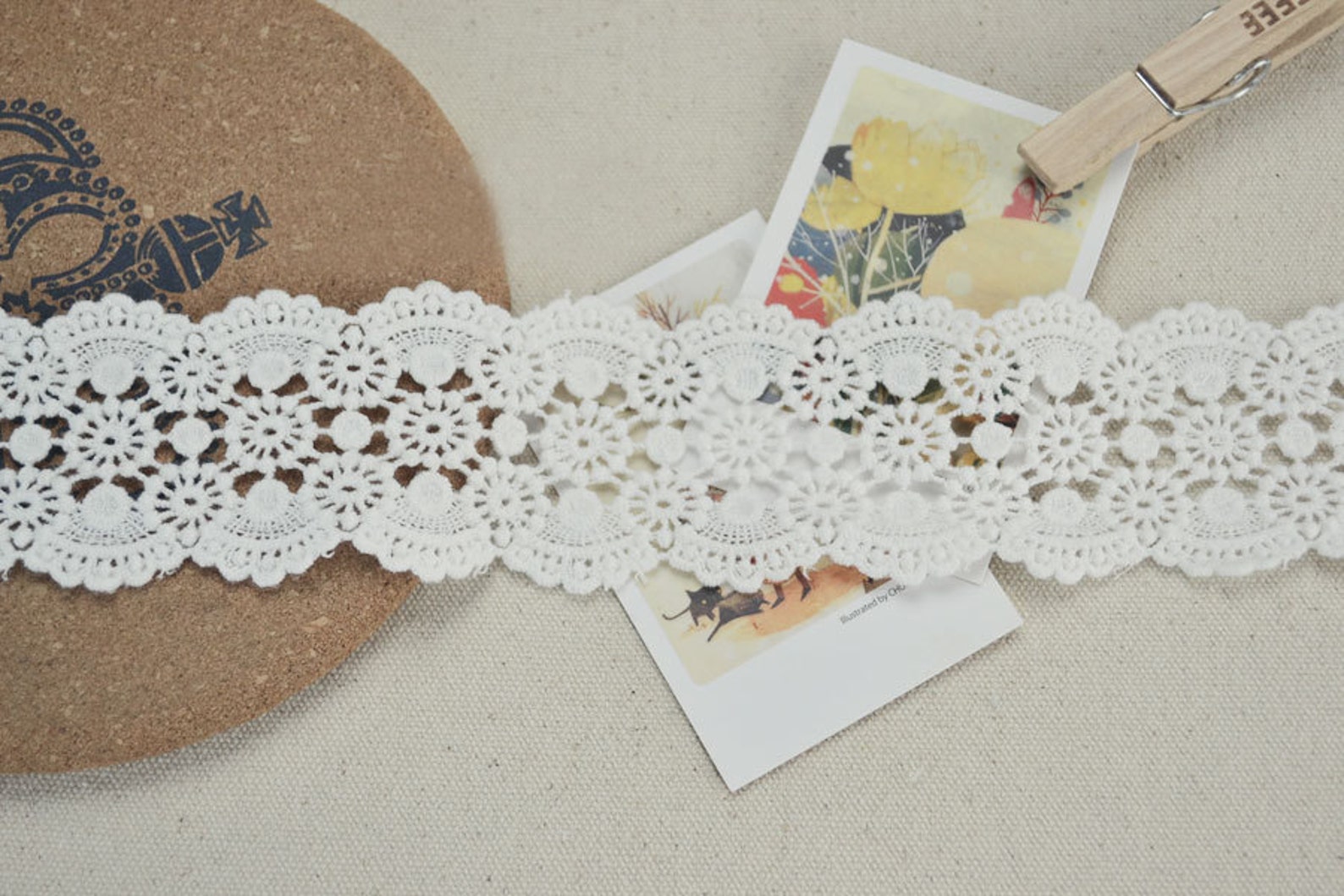 2 Yards off White Cotton Lace Trim Crochet Lace Trim Sewing Etsy