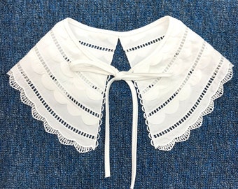 Lace Collar / Embroidery Lace Neckline Collar / Removable