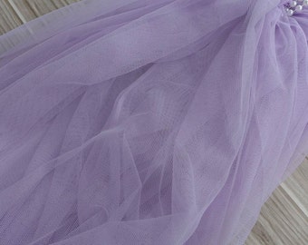 Lavender Tulle Lace, Bridal Illusion Tulle Fabric, Baby Tutu Dress, Wedding Bow Party Decor Supplies