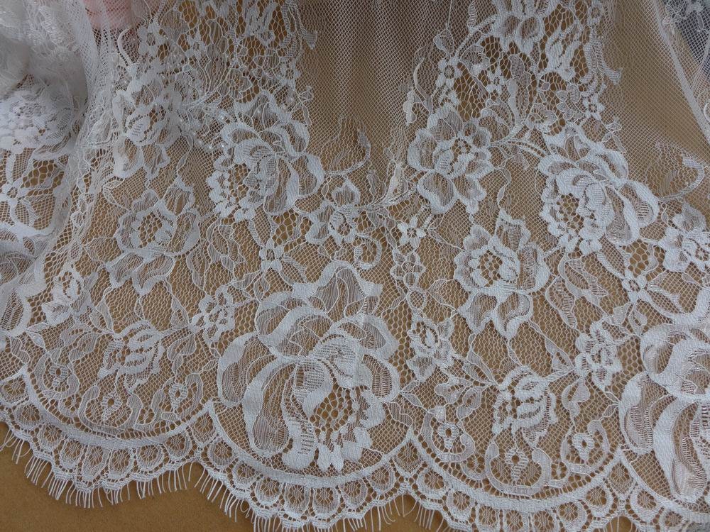 Graceful off White French Chantilly Lace Fabric Vintage Floral - Etsy