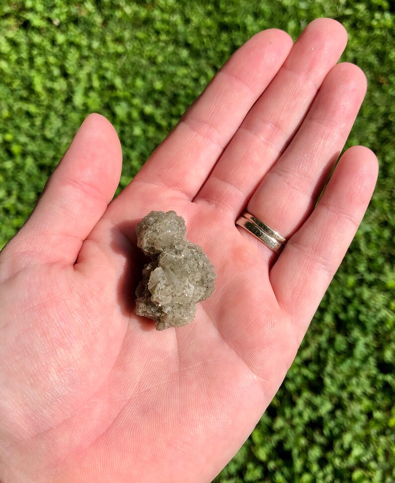 Druzy Green Calcite Rose