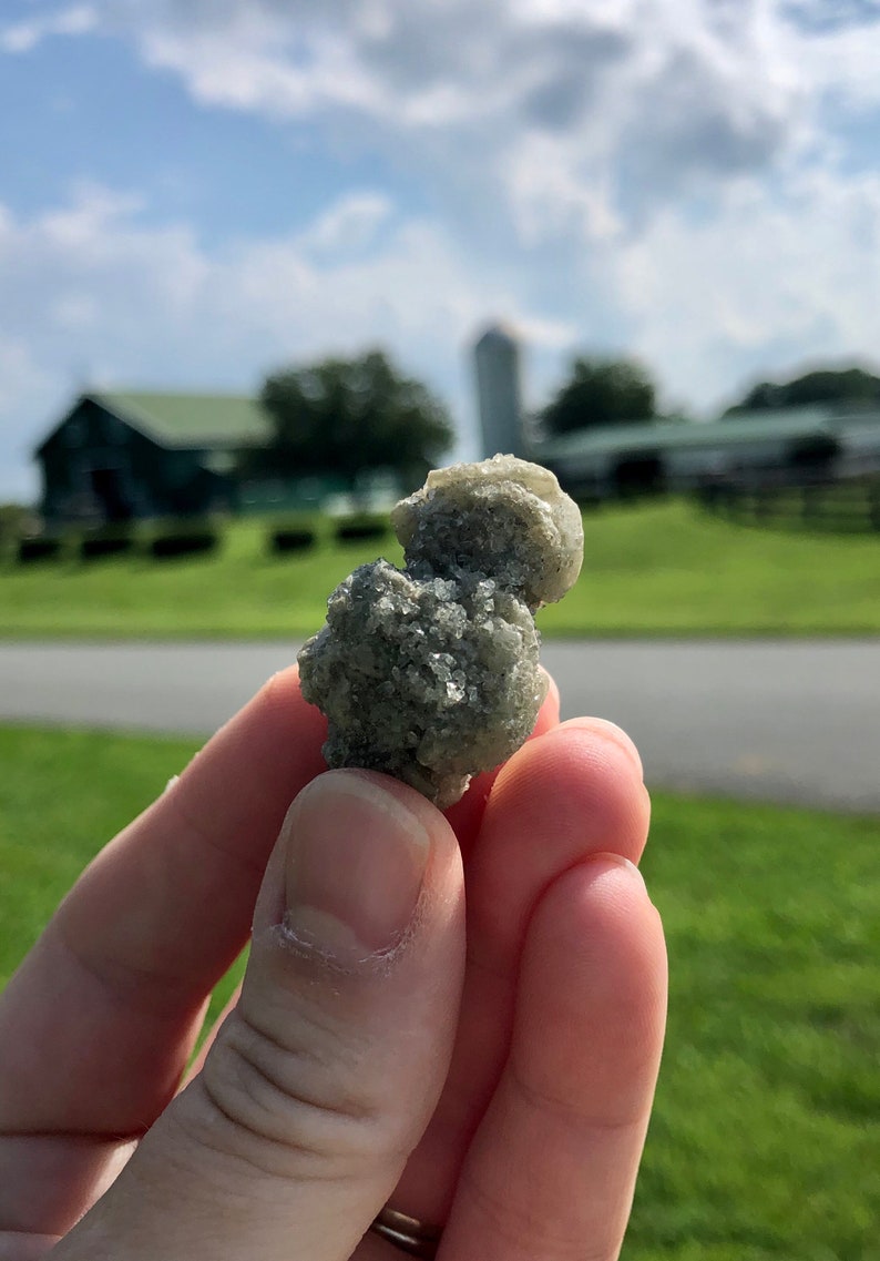 Druzy Green Calcite Rose