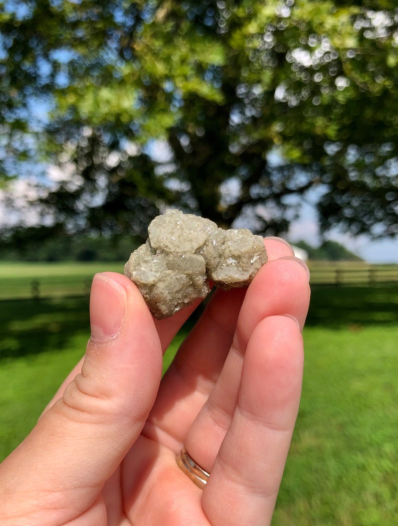 Druzy Green Calcite Rose